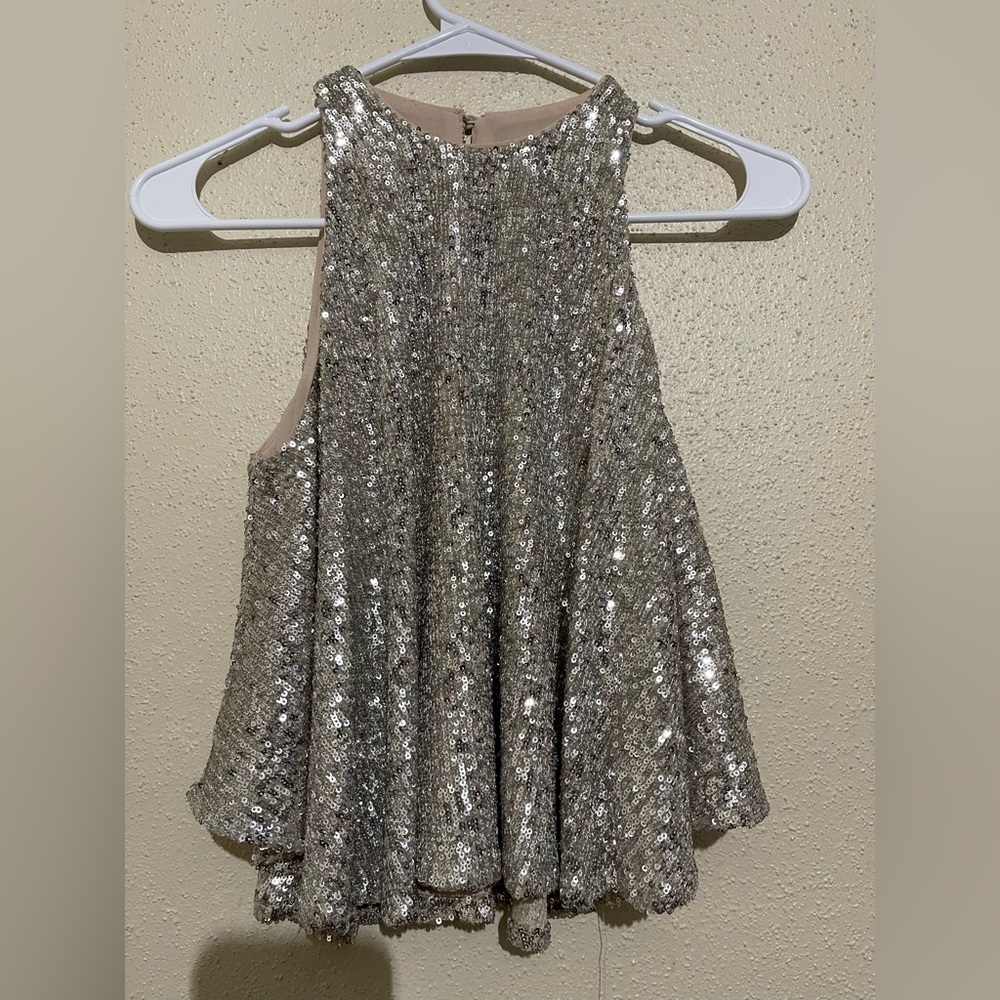 Marciano silver sequin blouse size XS worn once